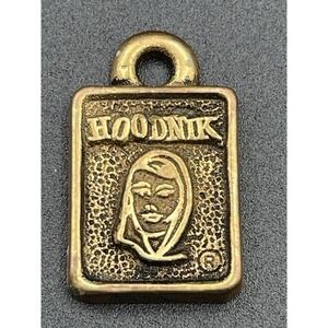 Vintage Hoodnik Robin Hoodnik Charm Pendant Gold Tone Face Tag